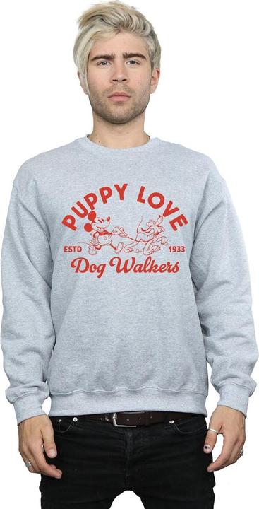 Actual product image Disney Mens Mickey Mouse Puppy Love Sweatshirt (XL)