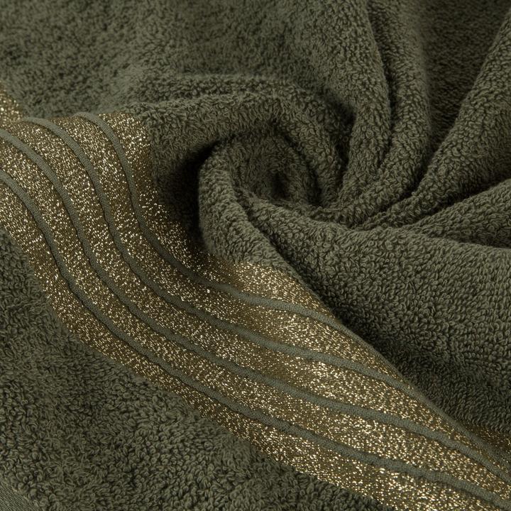 Actual product image Eurofirany Baumwolllila -Handtuch mit Stripphalter mit glänzendem Faden, 500 g/m2 50 x 90 cm (50 x 90 cm)
