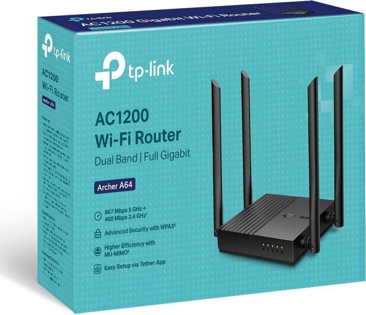Image du produit TP-Link ARCHER A64 routeur sans fil Gigabit Ethernet double bande ( / ) Noir