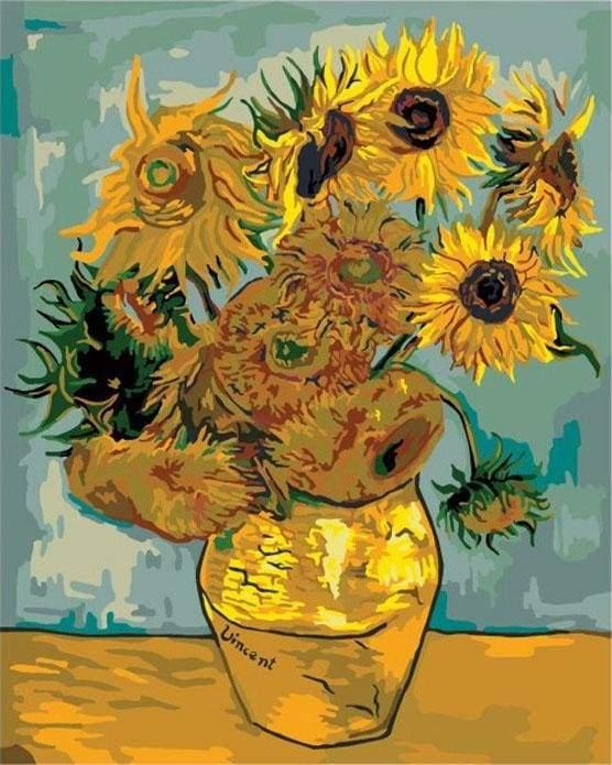 Produktbild Figured'Art Malen nach Zahlen - Van Gogh Sonnenblumen auf Keilrahmen gespannt