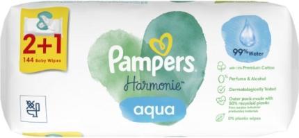 Produktbild Pampers Harmonie Aqua Babytücher, 3 x 48 Stück (144 Stück)