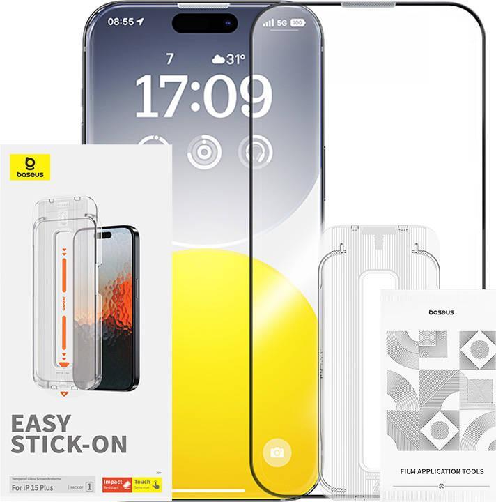 Immagine prodotto Baseus Vetro temperato zaffiro da 0,3 mm per iPhone 15 Plus (1 Pezzo/i, Apple iPhone 15 Plus)
