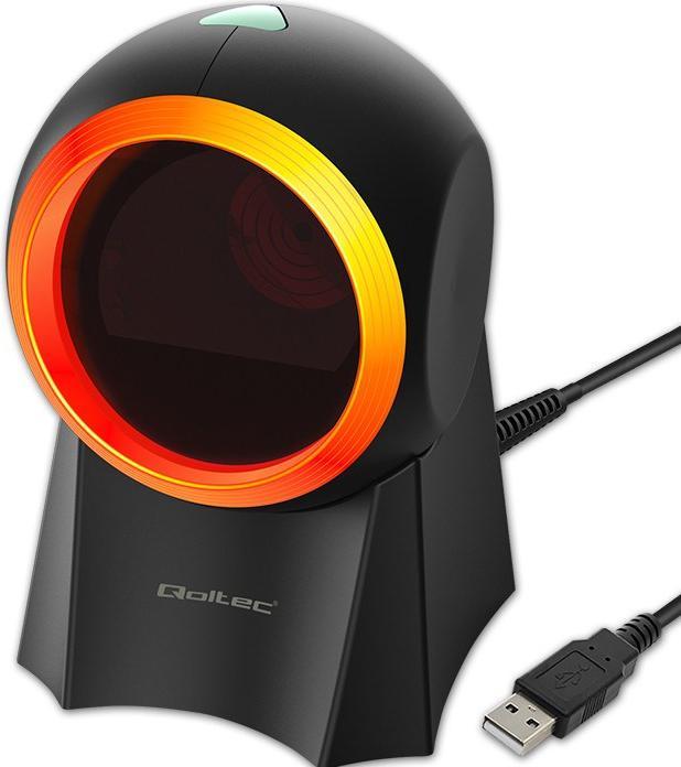 Actual product image Qoltec 50857 Wired desktop barcode scanner 1D | 2D (1D barcodes, 2D barcodes)