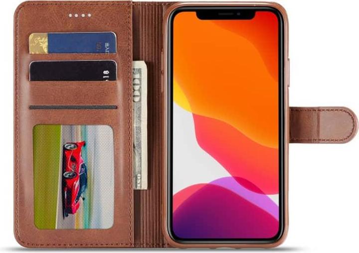Image du produit LC.Imeeke iPhone 16e - Wallet Etui mit 3 Kartenfächern & Magnetverschluss, Braun (Apple iPhone 16e)