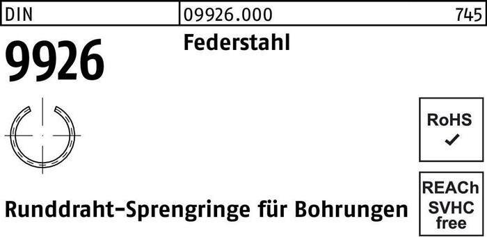 Produktbild Sprengring DIN 9926 8 Federstahl Runddraht