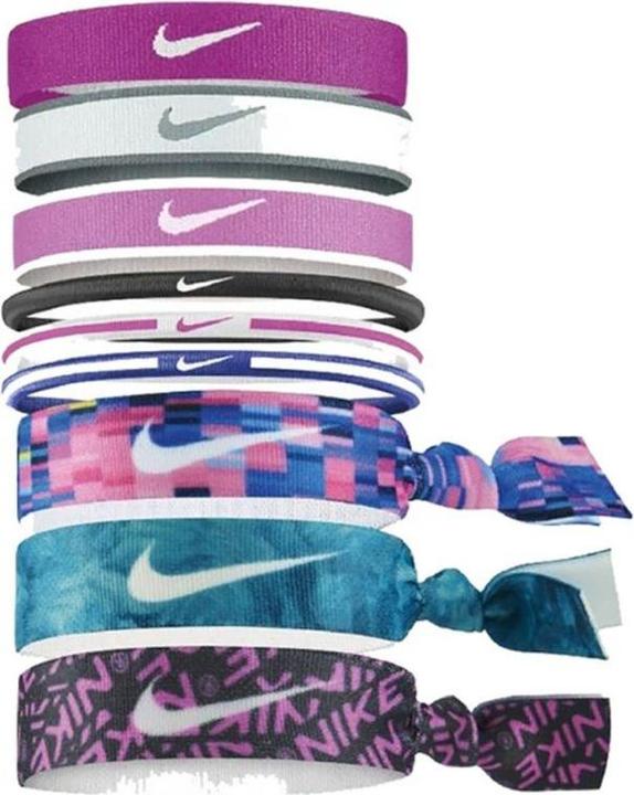 Actual product image Nike Mixed hair ties 9 pieces, 3 widths, multicoloured (Hair tie)