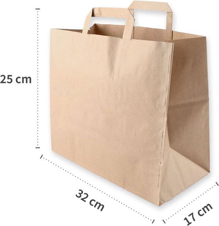 Produktbild Naturestar Papiertragetaschen Bio 320x170x250mm braun Kraftpapier VE=250 Stück (250 Stück)