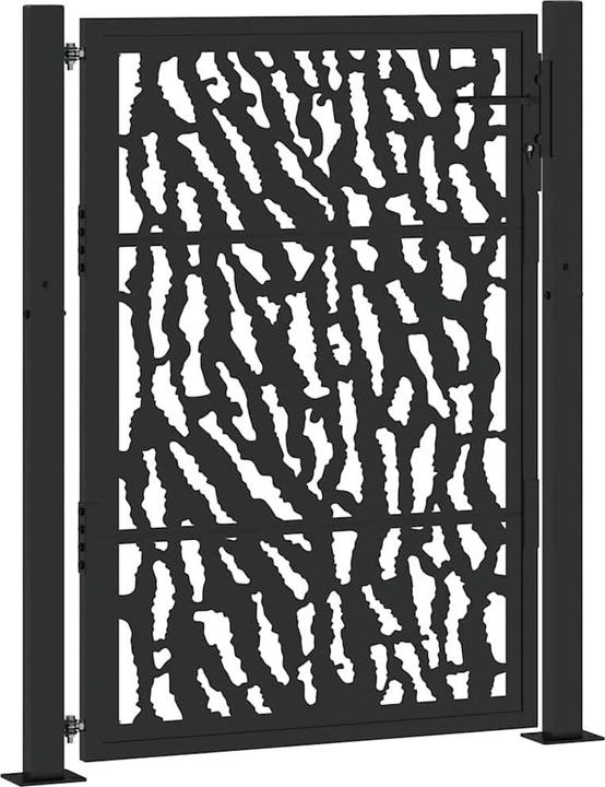 Produktbild VidaXL Gartentor Schwarz 105x130 cm Stahl Spurendesign Zauntor Outdoor Tor