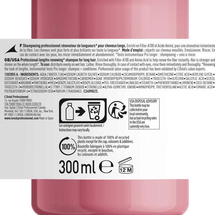 Produktbild L'Oréal Professionnel Série Expert Pro Longer - Professional (300 ml, Flüssiges Shampoo)