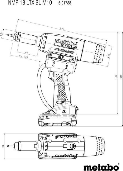 Immagine prodotto Metabo Pistola per dadi a rivetto a batteria da 18 Volt (Batteria ricaricabile)