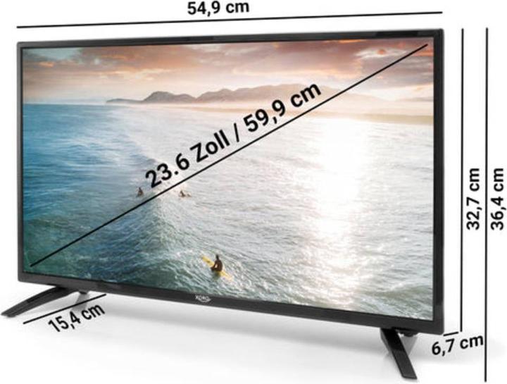Actual product image Xoro HTL 2477 59.9 cm (23.6" ) HD Smart TV WLAN Black (Energy class F). (24", LED, HD ready)