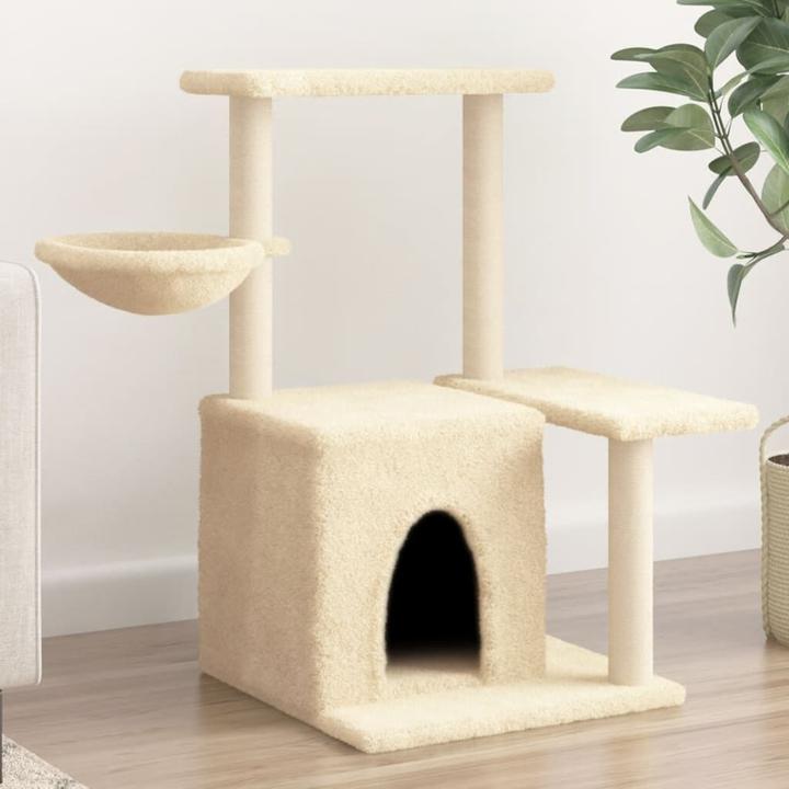Actual product image VidaXL Kratzbaum mit Sisal-Kratzsäulen Creme 83 cm,Farbe (83 cm, Cream)