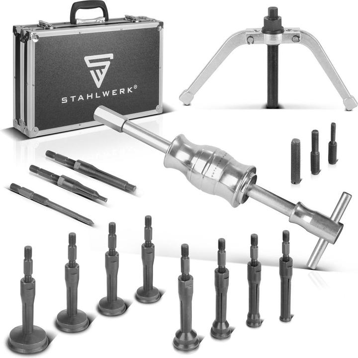 Produktbild Stahlwerk Grundloch-Innenlager-Abzieher-Satz mit Gleithammer, 3 Adaptern