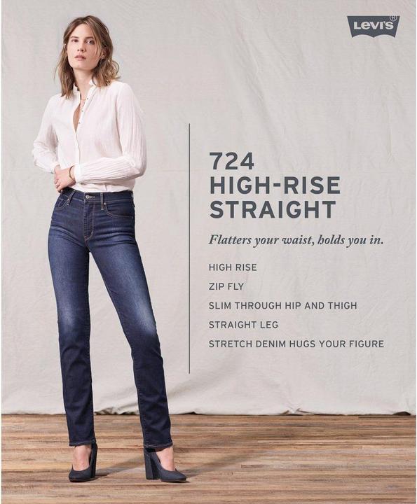 Immagine prodotto Levis 724 Jeans High Rise Straight morbido nero (W28/L32)