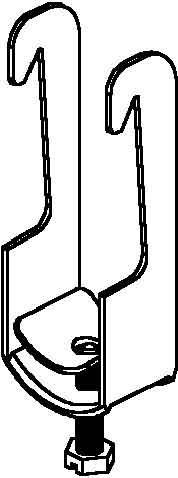 Actual product image Niedax NIE BW26AL Bracket clamp Win. iron 40x40x4-6mm f.1 cable D22-26mm Alu.