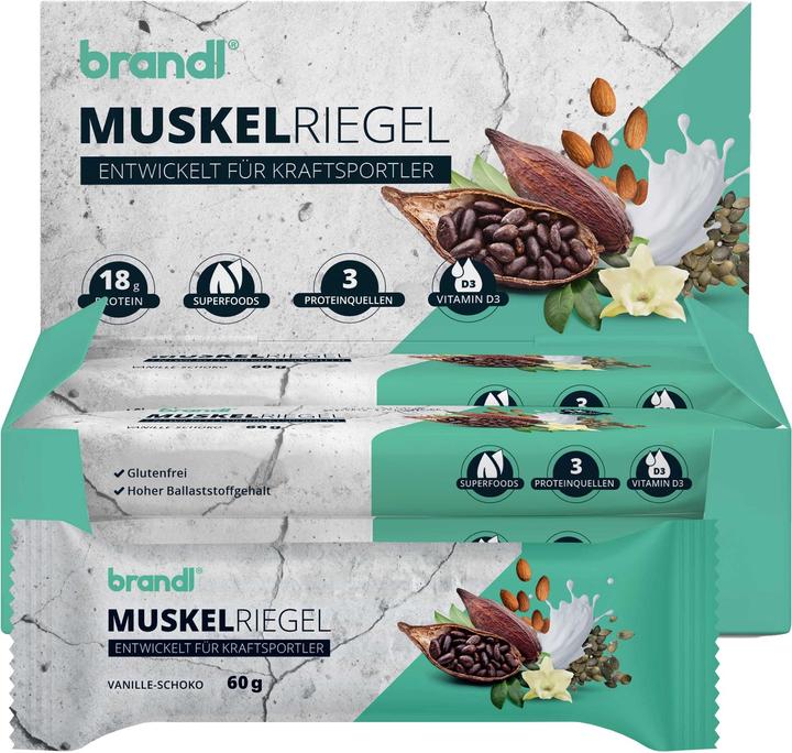 Immagine prodotto Brandl-Nutrition Riegel Schokolade/Vanilla (Cioccolato alla vaniglia, 12 pz., 720 g)
