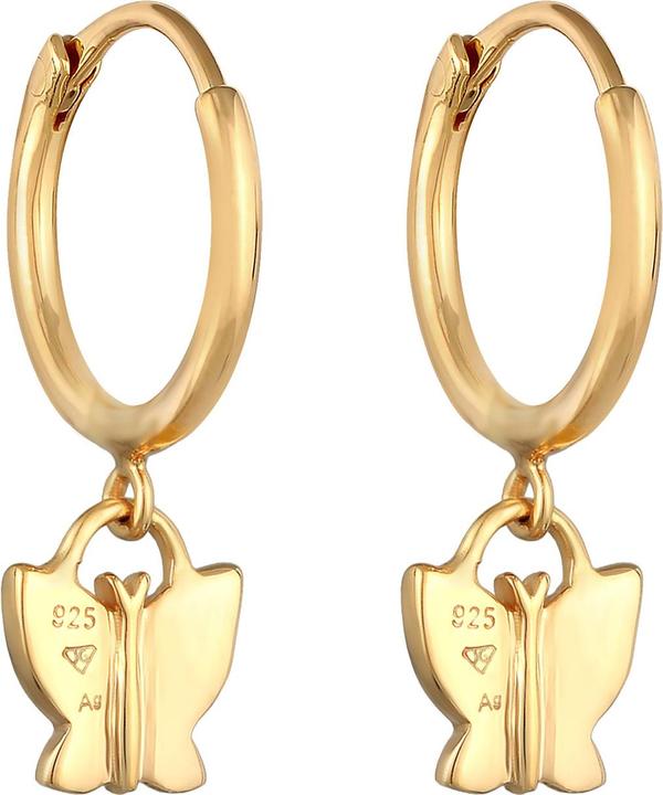 Immagine prodotto Elli Orecchini Bambini Creoli Farfalla Argento 925 Placcato Oro (Argento 925)
