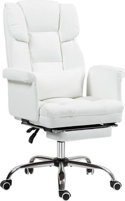 Actual product image Swisshandel24 Bürostuhl, Ergonomisch Schreibtischstuhl mit Liegefunktion, Lendenkissen, Weiss