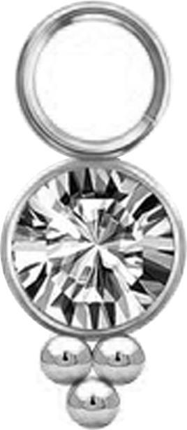 Produktbild Star Piercing Anhänger silber Kristall silber mit Kugeln (ohne Messing, Chirurgenstahl 316L)