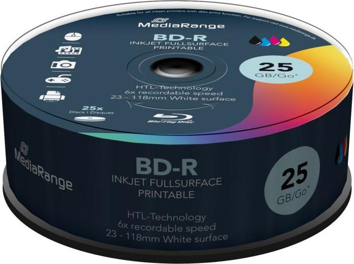 Produktbild MediaRange BD-R 6x voll bedruckbar Cakebox (25 x)