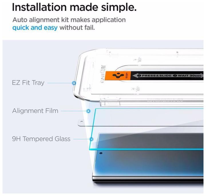 Actual product image Spigen Glas.tR EZ Fit (2 Piece, Samsung Galaxy S24 Ultra)