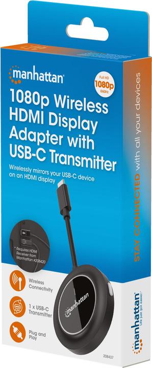 Produktbild Manhattan 1080p Wireless HDMI-Displayadapter mit USB-C-Sendemodul (30 m, HDMI 1.4a)