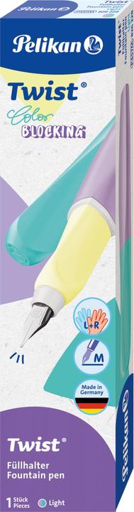 Actual product image Pelikan Fountain pen (cartridge filling system) Twist® colour blocking fountain pen for right- and (Mint colour, Lilac, 1 x)