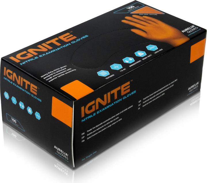 Immagine prodotto Lovehoney Guanto monouso Max Grip Nitrile, 100 pezzi, L, arancione (L)