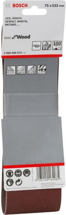 Immagine prodotto Bosch Professional Zubehör Nastro abrasivo PRO X440, 75 x 533 mm, G100 (100)