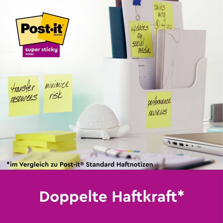 Produktbild Post-it Super Sticky Haftnotizen extrastark 62212SY gelb 12 Blöcke (47.6 x 47.6 mm)
