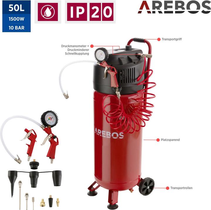 Immagine prodotto Arebos Compressore d'aria (10 bar, 50 l)