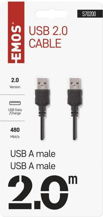 Produktbild Emos USB Kabel 2.0 A Stecker – A Stecker 2m (2 m, USB 2.0)