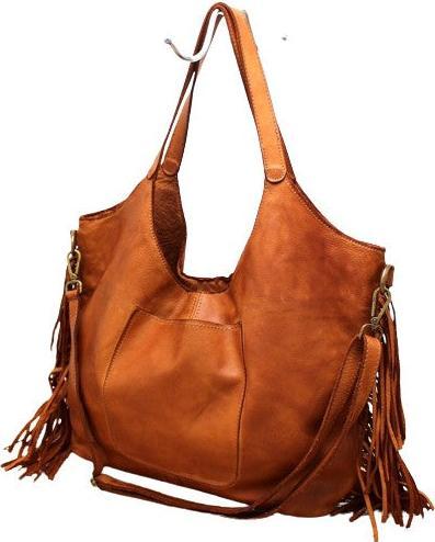 Immagine prodotto Only-Bags.Store Borsa a mano, borsa in pelle morbida, borsa a tracolla in pelle con frange