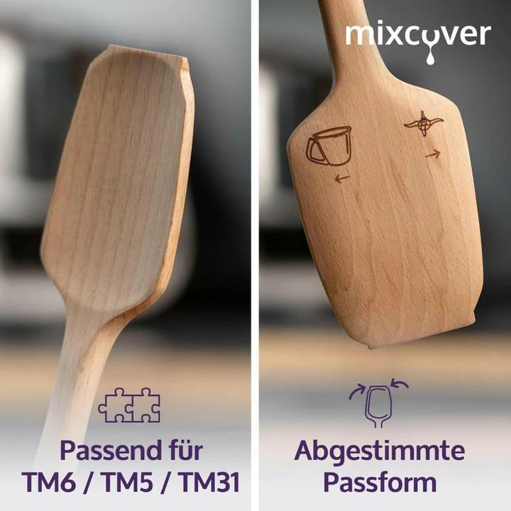 Image du produit Mixcover Spatule en bois durable pour Thermomix TM6,TM5,TM31 Spatule rotative Racloir à pâte