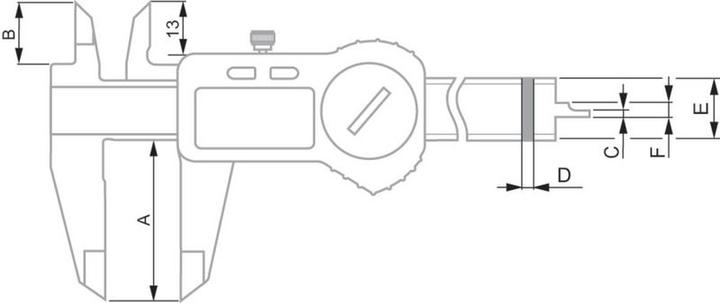 Actual product image Tesa CAL Digital Caliper IP 67 Measuring range 0-200 mm Drive wheel angular (5 cm)