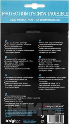 Actual product image Liquid Armor Glass universal screen protector for smartphones - BigBen (1 Piece, Universal)