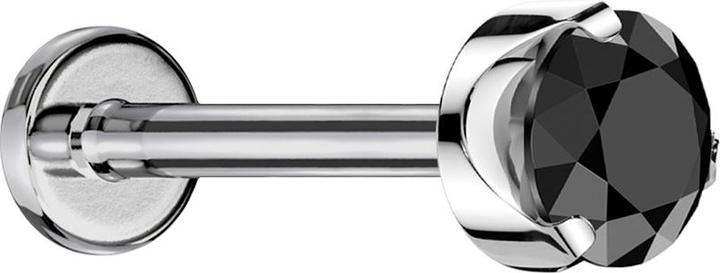 Immagine prodotto Star Piercing Micro labret filo interno argento piatto cristallo nero set (senza ottone, Titanio G23)