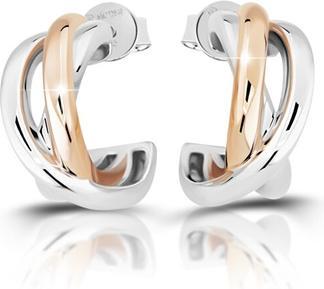 Modesi Elegant silver bicolour earrings circles M23092