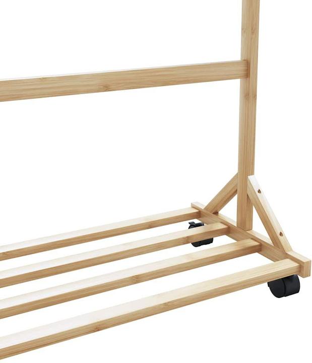 Immagine prodotto VidaXL Appendiabiti con ganci e rotelle 100x35x157 cm in bambù