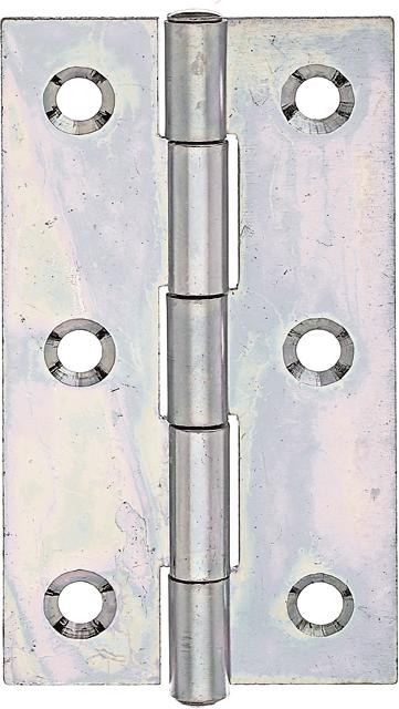 Image du produit Alberts Charnière étroite avec tige rivetée en laiton, 82 x 44 mm, zingué jaune galvanisé