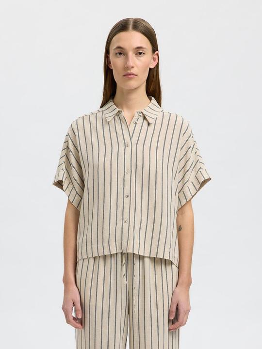 Immagine prodotto Selected Femme Slfviva Ss Striped Cropped Shirt Noos (40)