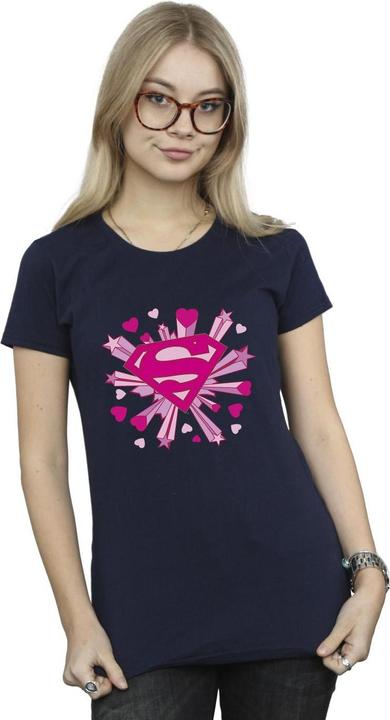 Produktbild Superman Pink Hearts And Stars Logo TShirt (S)