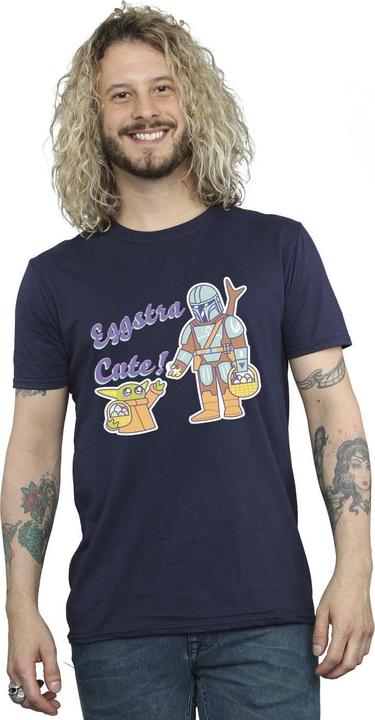 Actual product image Star Wars Mens The Mandalorian Eggstra Cute Grogu T-Shirt (S)