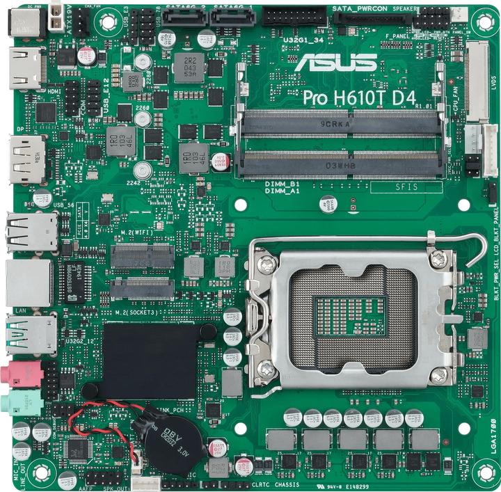 Produktbild ASUS MB PRO H610T -CSM (LGA 1700, Intel H610, Mini-ITX)