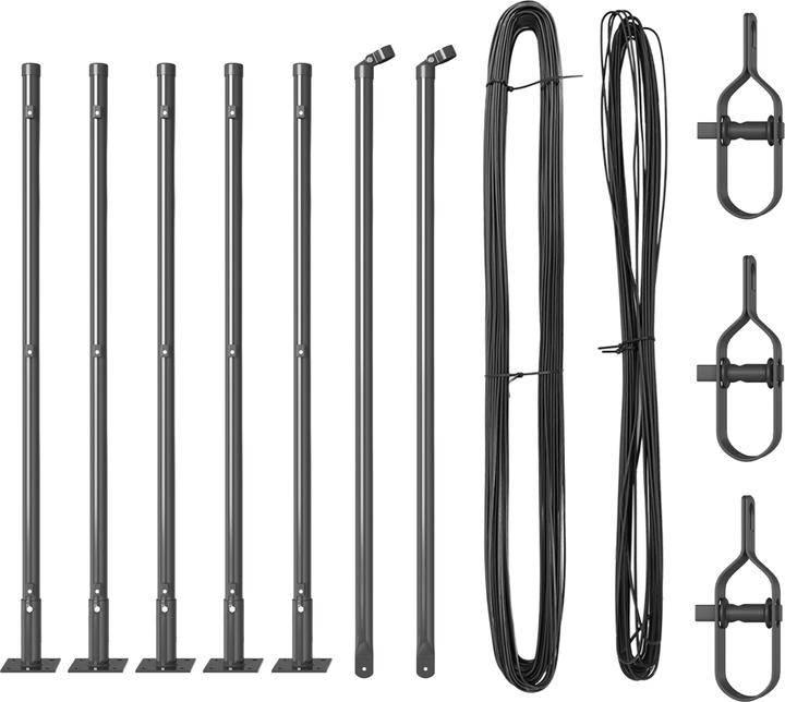 Actual product image VidaXL Fence post set 7-piece grey concrete 3.2 x 3.2 x 50 cm Durable