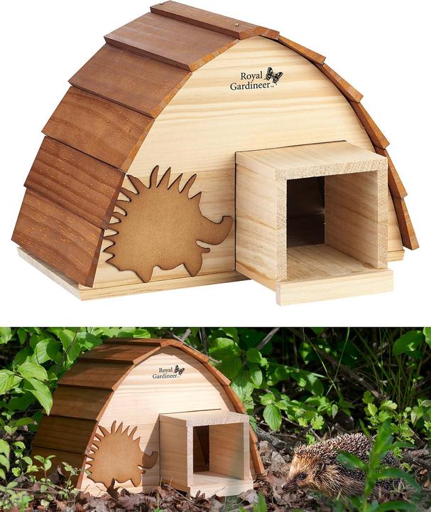 Actual product image Royal Gardineer Set of 2 Weatherproof Hedgehog House