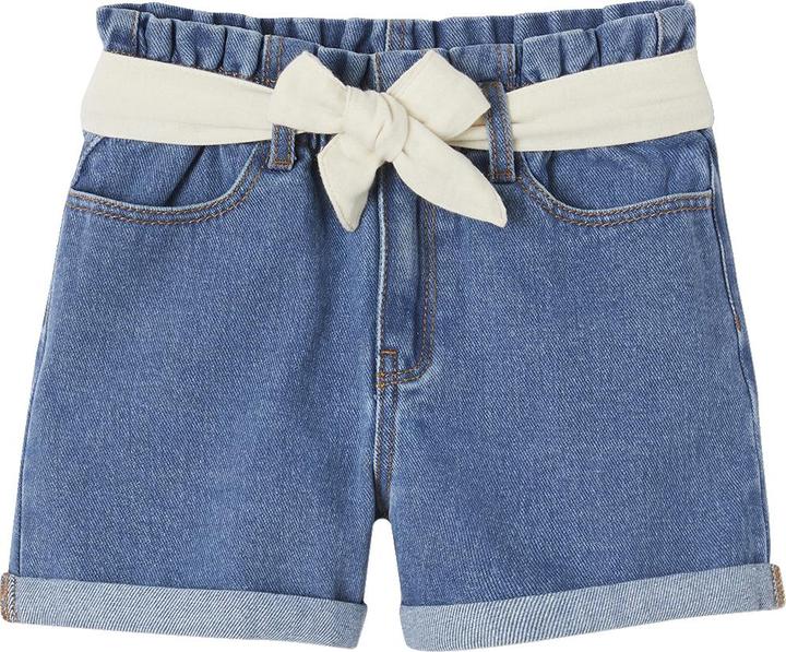 Vertbaudet Mädchen Jeansshorts mit Paperbag-Bund
