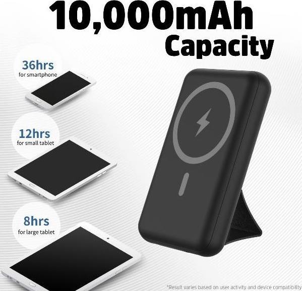 Actual product image Energizer Wireless Power Bank 10000mAh USB-C 20W Outputs Fast Charging Battery Pack, USB-A 22.5W Sma (10000 mAh, 22.50 W, 38.50 Wh)