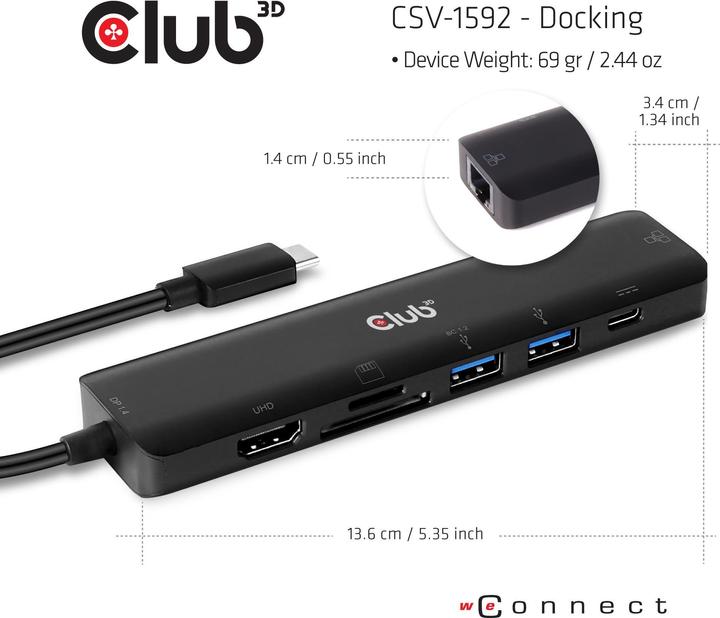 Produktbild Club 3D CSV-1592 (USB-C, 2 Ports)