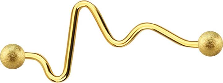Image du produit Star Piercing Barbell plaqué or battement de coeur avec deux boules mouchetées (sans laiton, Acier chirurgical 316L)